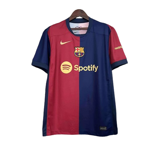Camisa Barcelona I Home Nike Torcedor 2024/25 Masculino Azul e Grená
