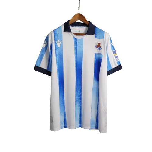 Camisa Real Sociedad - 22/23 Torcedor Masculino Azul e Branco