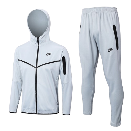 Conjunto Nike Tech Fleece Branco Zíper Longo
