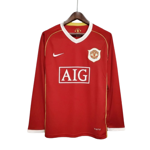 Camisa Retrô Manchester United Manga Longa Nike 2006/07 Masculino Vermelho