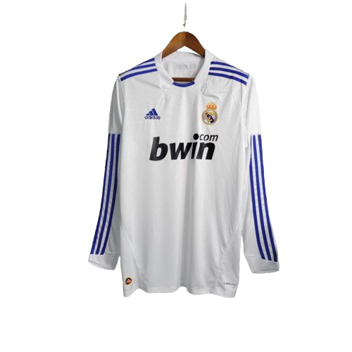 Camisa Retrô Real Madrid I Home 2010/11 Adidas Manga Longa Masculina - Branco