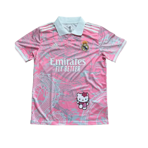 Camisa Real Madrid Hello Kitty 2024/25 Torcedor Masculina Rosa