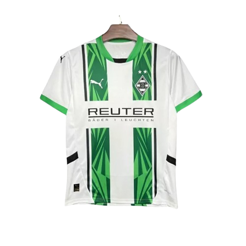 Camisa Borussia Mönchengladbach I Home Puma Torcedor 23/24 Branco e Verde