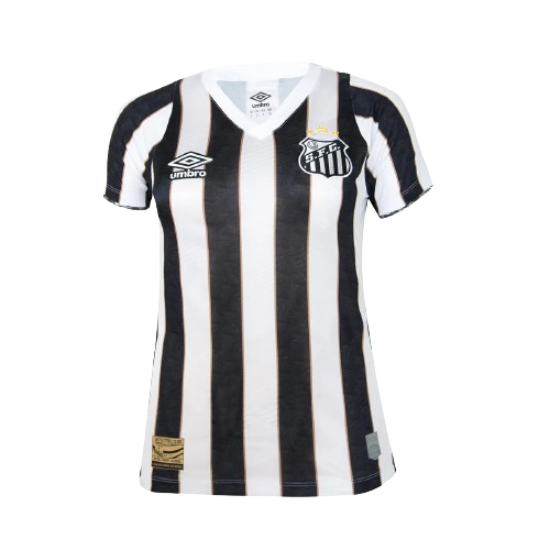 Camisa Santos II Umbro Torcedor 2024/25 Feminina Preta e Branca