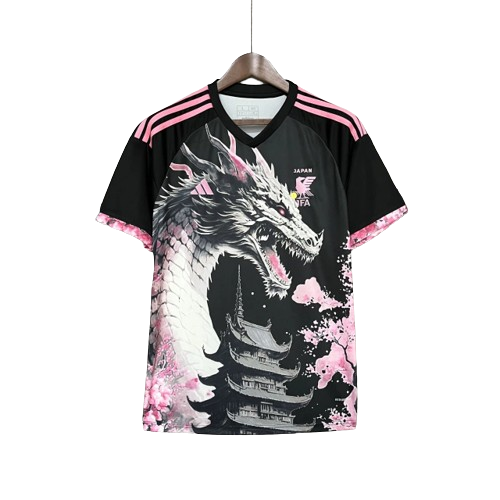 Camisa Japão Edição Dragão Sakura Adidas 2024/25 Torcedor Masculino Preto e Rosa