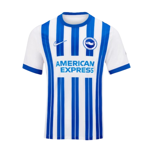 Camisa Brighton I Home 2024/25 Nike Torcedor Masculino Branco e Azul