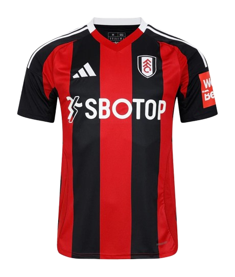 Camisa Fulham II Away Adidas Torcedor 2024/25 Masculino Vermelho e Preto