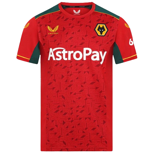 Camisa Wolverhampton II Away 2023/24 Castore Torcedor Masculino Vermelho