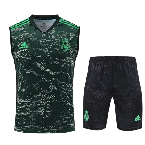 Conjunto Regata Real Madrid Training 2023/24 Adidas Preto e Verde