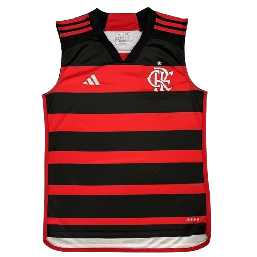Camisa Flamengo I Regata Adidas Torcedor 2024/25 Masculino Vermelho e Preto