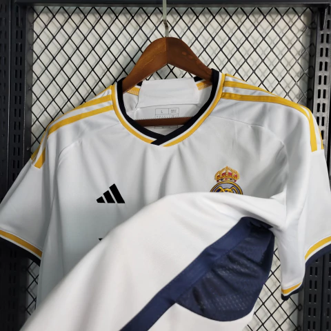Camisa Real Madrid I Home 2023/24 Torcedor Adidas Masculino Branco