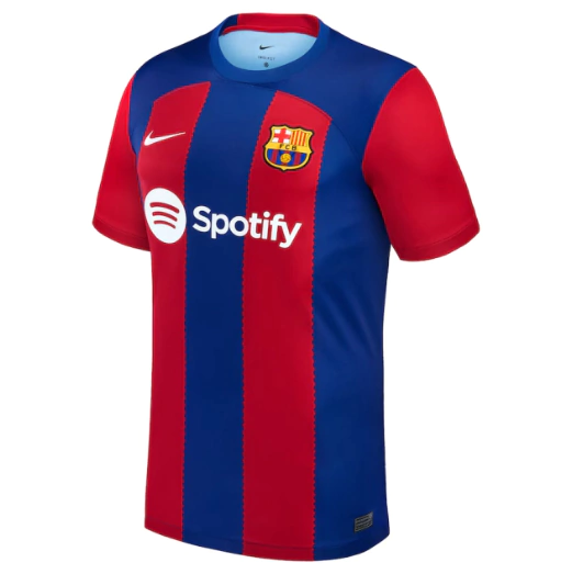 Camisa Barcelona I Home Nike Torcedor 2023/24 Masculino Azul e Grená