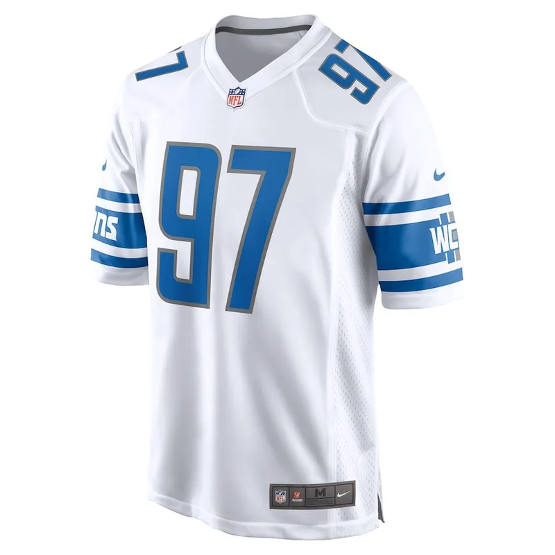 Camisa Futebol Americano Nike Detroit Lions- Branco/Azul