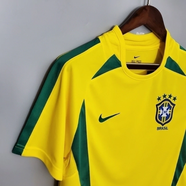 Camisa Retrô Seleção Brasileira I Home Nike 2002/03 Masculino Amarelo