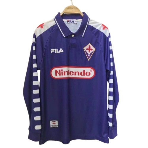 Camisa Fiorentina Retrô Manga Longa 1998/99 - Nintendo - Roxa