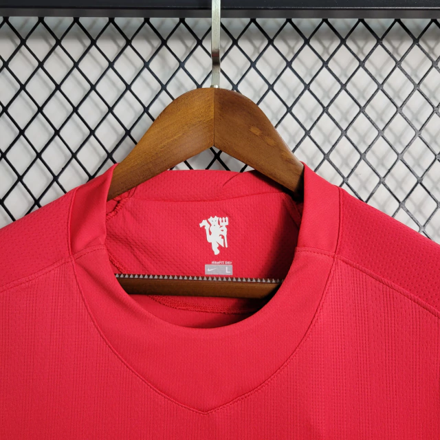 Camisa Retrô Manchester United Manga Longa Nike 2007/08 Masculino Vermelha