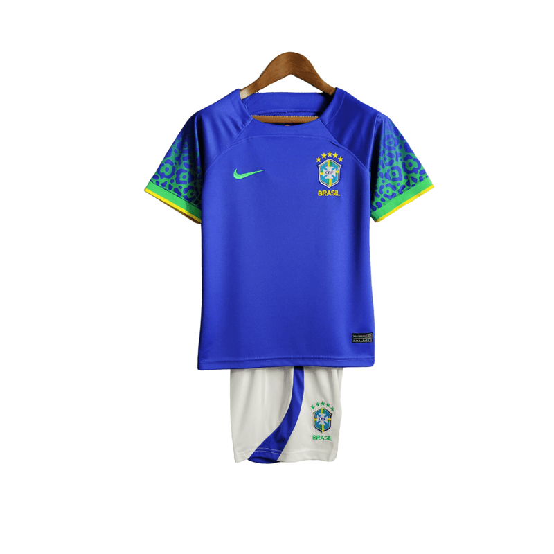 Kit Infantil Camisa + Shorts Infantil Seleção Brasileira - Azul
