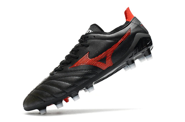 Chuteira de Campo Mizuno Morelia Neo Preto e Vermelho