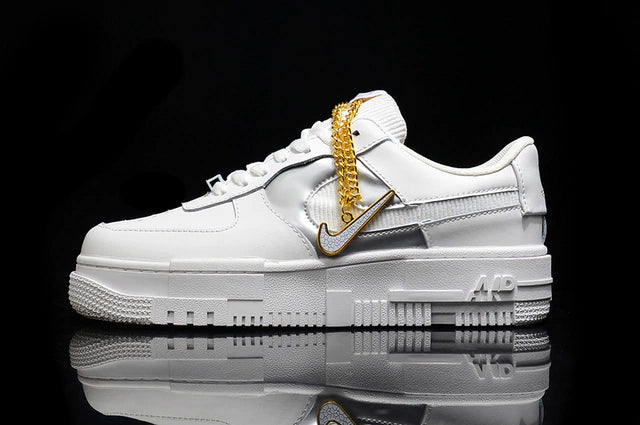 Nike Air Force 1 PIXEL White GOLD CHAIN