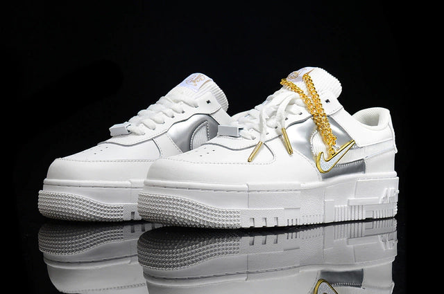 Nike Air Force 1 PIXEL White GOLD CHAIN