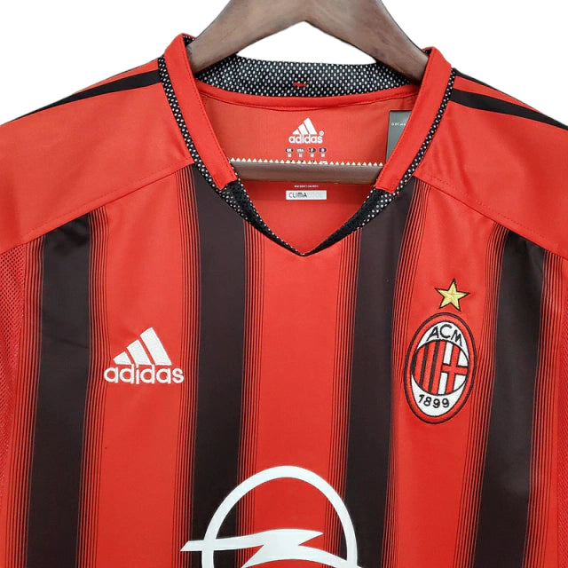 Camisa Milan Retrô 2004/2005 Vermelha e Preta - Adidas