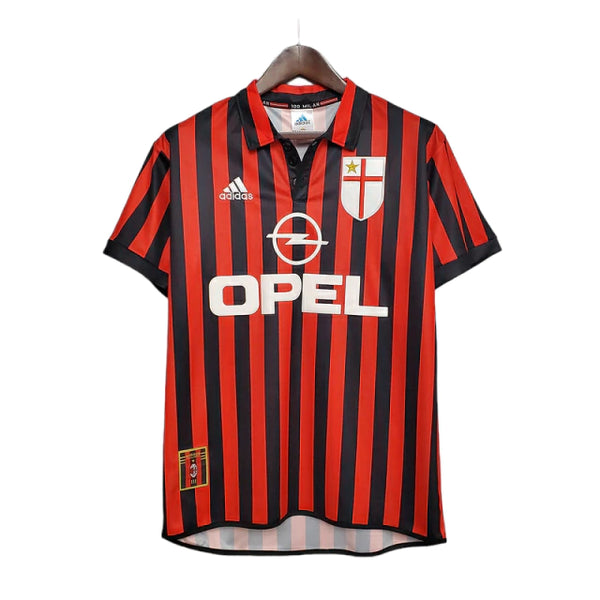 Camisa Milan Retrô 1999/2000 Vermelha e Preta - Adidas