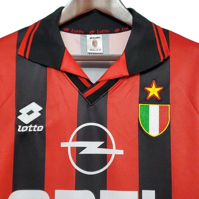 Camisa Milan Retrô 1996/1997 Vermelha e Preta - Lotto