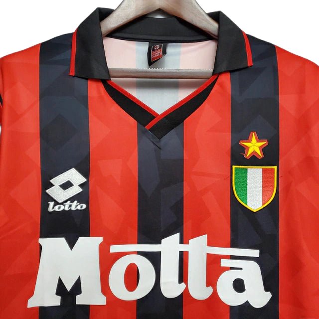 Camisa Milan Retrô 1993/1994 Vermelha e Preta - Lotto