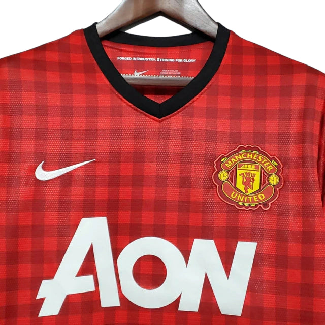 Camisa Manchester United Retrô 2012/2013 Vermelha Xadrez - Nike