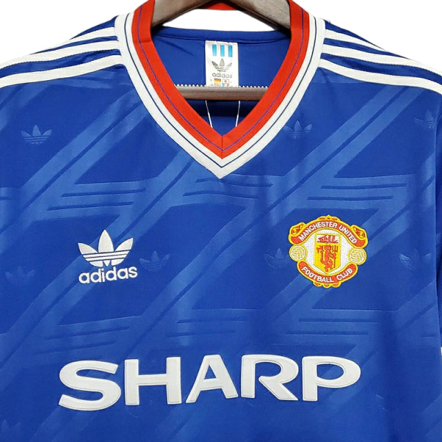 Camisa Manchester United Retrô 1986/1988 Azul - Adidas