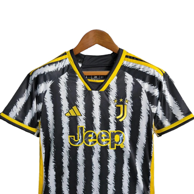 Kit Infantil Juventus I Adidas 23/24 - Branco e Preto