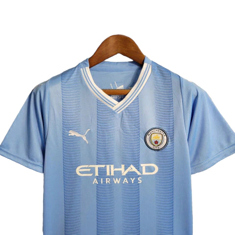 Kit Infantil Manchester City I Puma 23/24 - Azul