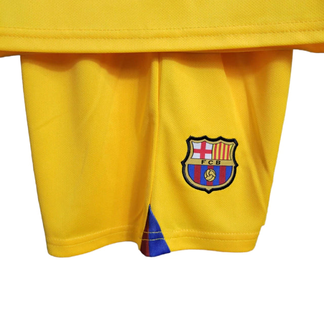 Kit Infantil Barcelona 4 Camisa e Short 2023/2024 - Amarelo