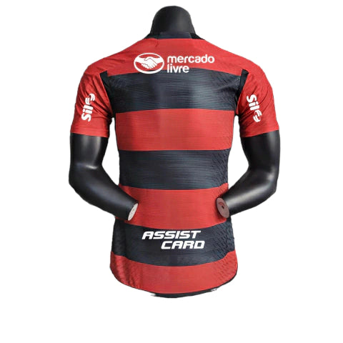 Camisa Flamengo I Patrocínios 23/24 Jogador Adidas Masculina - Vermelho e Preto