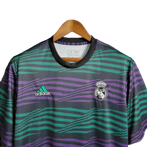 Camisa Real Madrid Treino 23/24 Torcedor Adidas Masculina - Verde e Azul