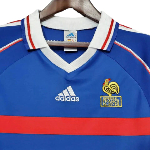 Camisa Retrô França I Home Adidas 1998/99 Masculino Azul