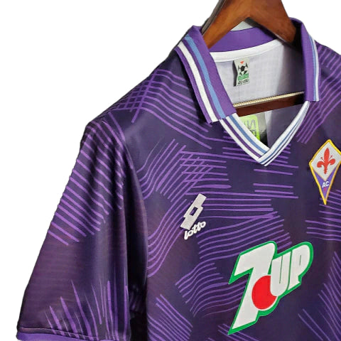 Camisa Retrô Fiorentina Lotto 1992/93 Masculino Roxa
