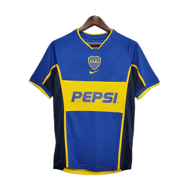 Camisa Boca Juniors Retrô 2002 Azul e Amarela - Nike