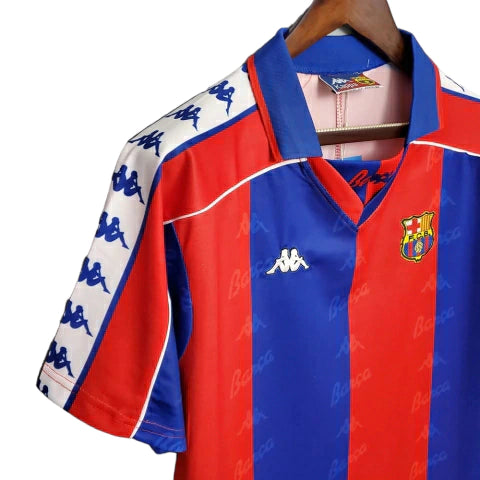 Camisa Barcelona Retrô 92/95 - Kappa - Azul e Grená