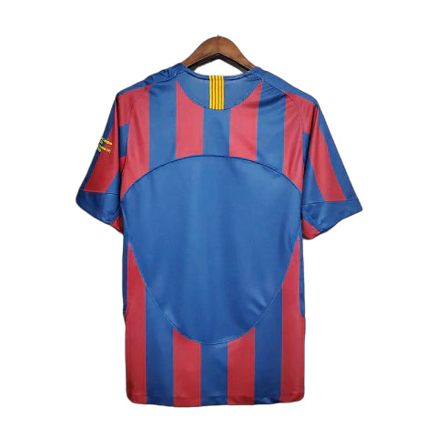 Camisa Retrô Barcelona Nike 2006/07 Masculino Azul e Grená