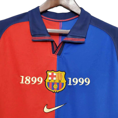 Camisa Retrô Barcelona 100 Anos Nike 1899/99 Azul e Grená