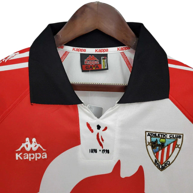 Camisa Athletic Bilbao Retrô 1997/1998 Vermelha e Branca - Kappa