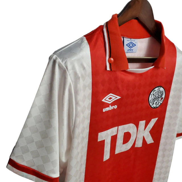 Camisa Ajax Retrô 1990-1992 Vermelha e Branca - Umbro