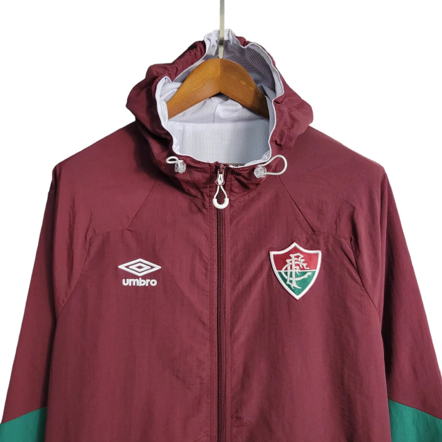 Jaqueta Corta-Vento Fluminense Umbro 2023/24 Masculino Vermelho e Verde