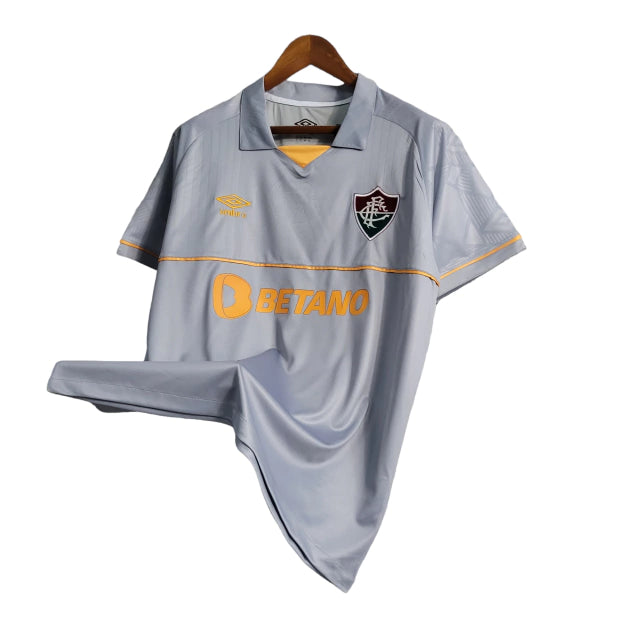 Camisa Fluminese Goleiro I 23/24 Umbro Torcedor Masculina - Cinza e laranja