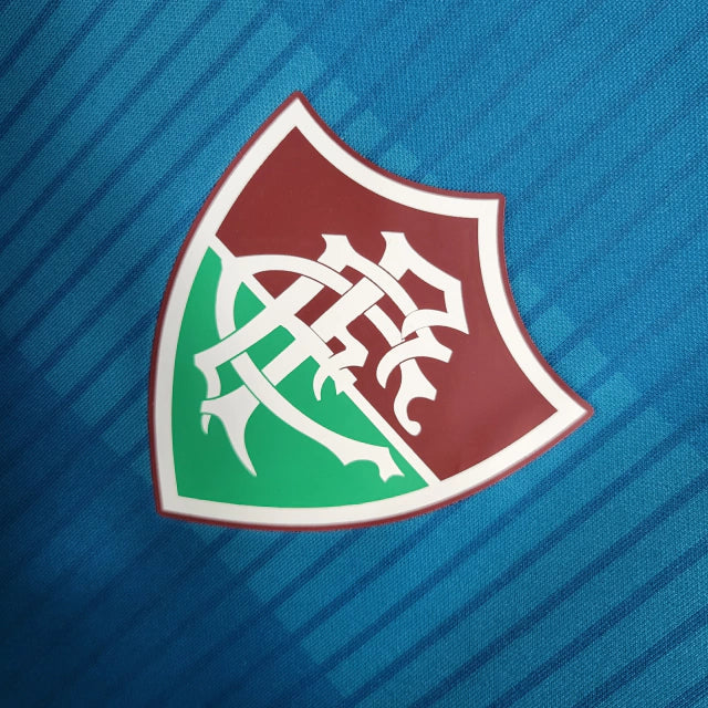 Camisa Fluminense Pré Jogo 23/24 Torcedor Masculina - Azul com detalhes em laranja