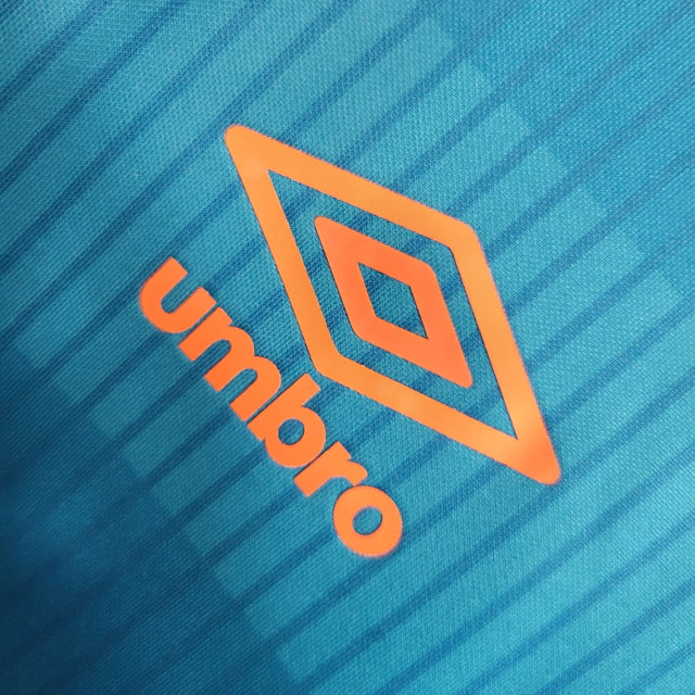 Camisa Fluminense Pré Jogo 23/24 Torcedor Masculina - Azul com detalhes em laranja