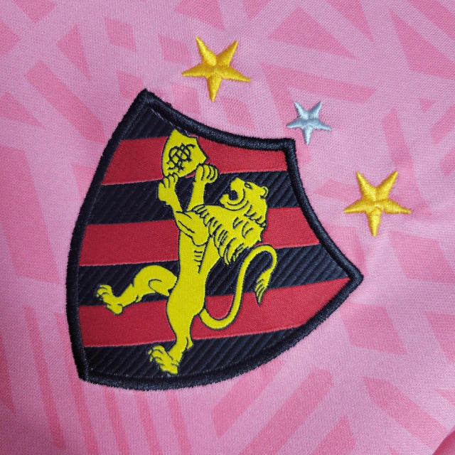 Camisa Sport Recife Edição Rosa 22/23 Torcedor Umbro Feminina- Rosa com detalhes em preto e vermelho