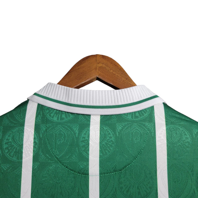 Camisa Palmeiras Retrô I 1993 Torcedor Masculina - Verde com listras em branco