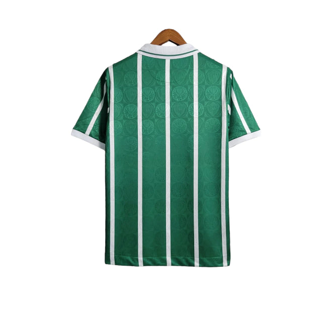 Camisa Palmeiras Retrô I 1993 Torcedor Masculina - Verde com listras em branco